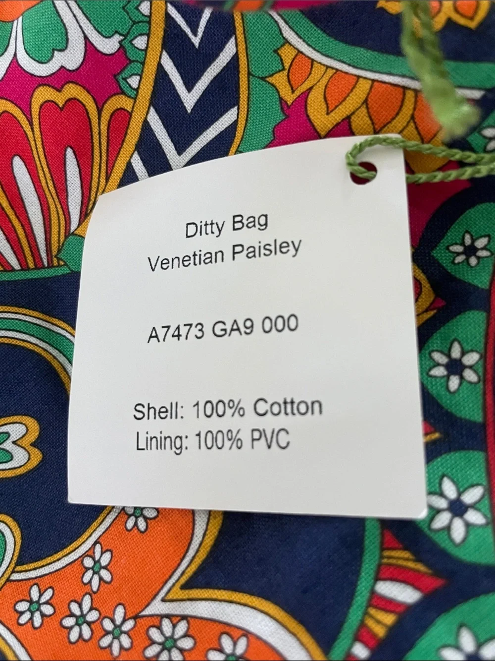 Vera Bradley Ditty Bag Paisley In Paradise Plastic Lined Pool-Gym-Travel